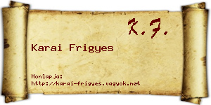 Karai Frigyes névjegykártya